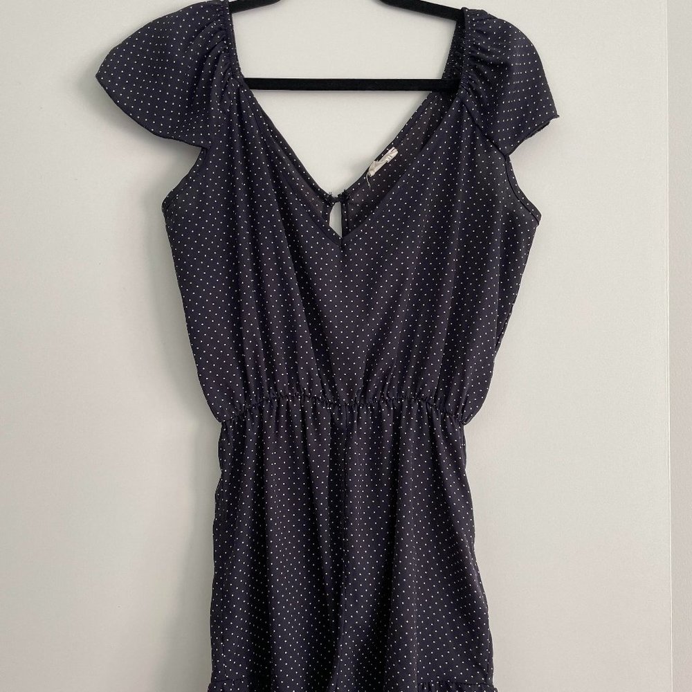 Blue and White Polka Dot Romper